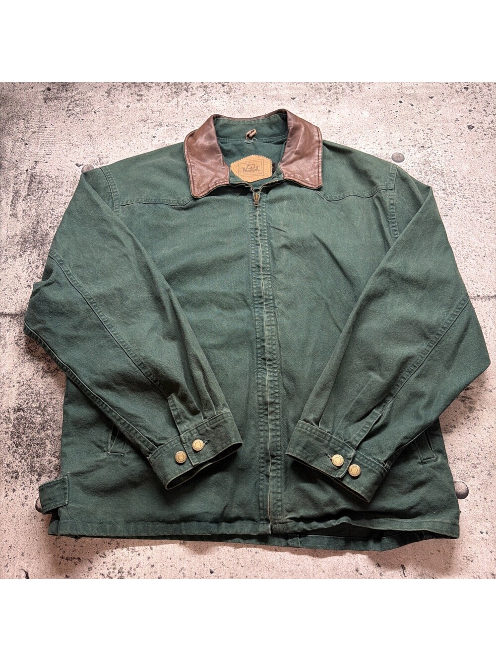 Vintage 90s Woolrich Outdoor wear Green Denim Jacket Mens Size L